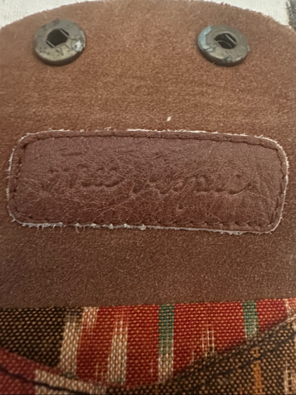 Free People Multicolor Embroidered Card Holder with Brown Leather Flap - Picture 3 of 6